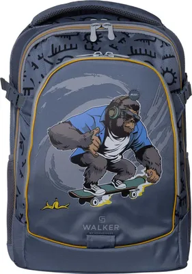 Produktbild von Walker Schulrucksack Rucksack mit Laptopfach Fame 2.0 LED Backpack 28L Banana Slide grau