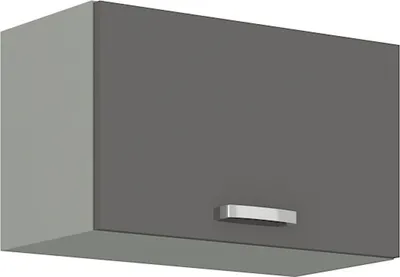 Produktbild von Bianca Hängeschrank Grau Hochglanz, B 60 x T 31 x H 36 cm, 1 Klappe, Spanplatte + Folie, ABS Dickkante, 128 mm Griff, passend für Küchenmodelle Bianca Grey und Rose