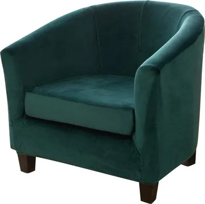 Obrázek produktu pro Topchances Kryt židle Club Chair Slipcover, Velvet Tub Chair Sofa Cover for Cafe Chair Club Chair Lounge Chair Cocktail Chair (Dark Green)