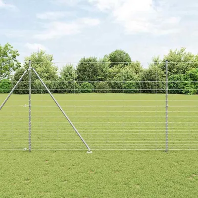 Produktbild von Weidezaun 1,6 x 25 m aus verzinktem Stahl, 13 Zaunpfähle mit Spitze Ø 32 mm, 180 cm, Sechseckgeflecht für Hühnerställe, Kaninchengehege und Wildschutz