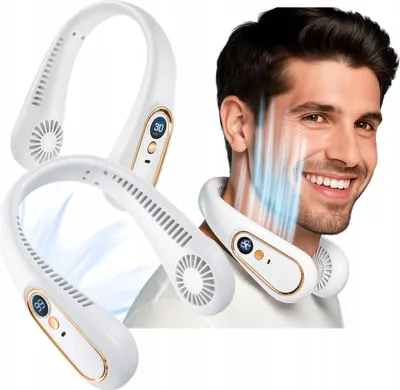 Image de Ventilateur portable USB pour la nuque avec LED à 5 vitesses