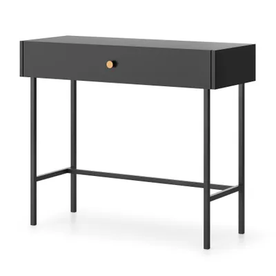 Image de BEAUTYSOFA | Coiffeuse DALIA 93 cm, avec tiroir, coiffeuse moderne, console, bureau, noir