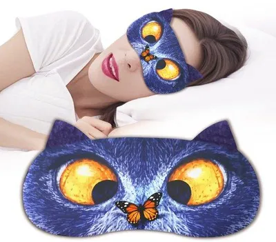 Produktbild von Slaapmaske für Reisen, verstelbare Band, Schwarz (Vlinderkat)