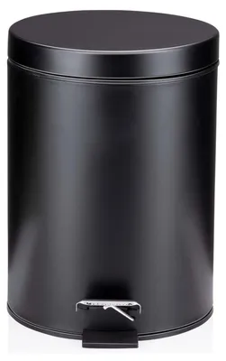 Productafbeelding van Dirt Devil Pedaalemmer 12 Liter - Prullenbak met Pedaal en Uitneembare Binnenemmer - Mat Zwart Gepoedercoat Metaal - Ø25x40 cm - Voor Keuken, Badkamer en Kantoor