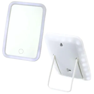 Obrázek produktu pro Kosmetické zrcátko s LED osvětlením, bezdrátové, bílé