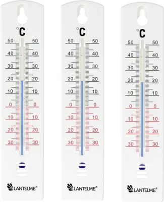 Produktbild von Lantelme 3 Stück Zimmerthermometer Aussenthermometer Gartenthermometer Innen Aussen Thermometer