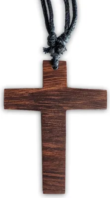 Produktbild von viva-adorno Kreuz Anhänger Holzkreuz Halskette Holz Kruzifix Kreuzkette Baumwollband Länge verstellbar HK36.D2