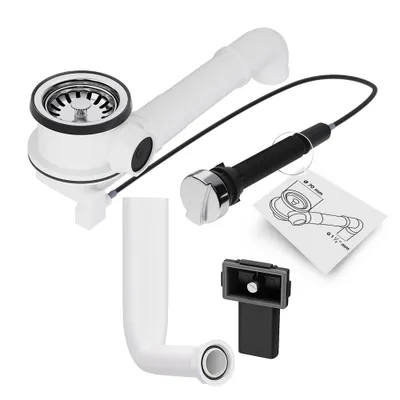 Produktbild von Siebkorbventil 70mm Raumschaffer Küchenspülenablauf-Set Überlauf für Spüle