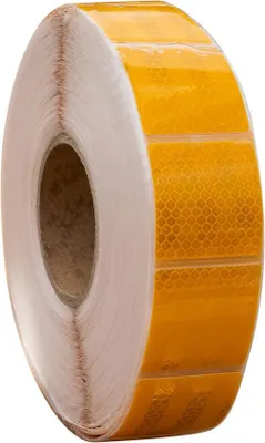 Produktbild von Reflektierendes Konturband gelb segmentiert 48 x 48 mm 1 m druckaktivierter Kleber fuer Fahrzeugkonturen auf starren glatten Oberflaechen