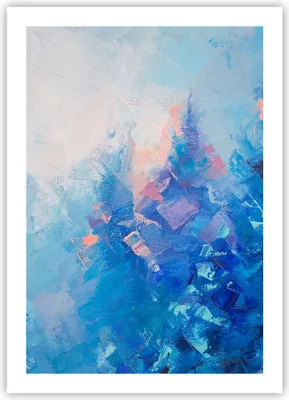 Produktbild von Poster - Poster ohne Rahmen - Abstraktion blau gemalt - 50x70 cm - Wand Bild - Wanddeko - Wandbilder - Kunstposter - Wandposter - Bilder - Kunstdruck - Wanddekoration - Wandbild - P2XPA50x70-4570