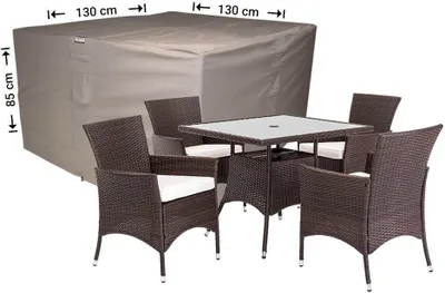 Produktbild von Raffles Covers Schutzhaube für kleine Sitzgruppe 130 x 130 H: 85 cm | Atmungsaktiv | Wasserdicht | UV-beständig | Doppelnähte | Elastischer Kordelzug