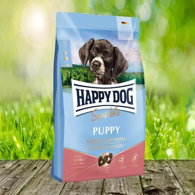 Produktbild von Happy Dog Sensible Puppy - Huhn, Lachs & Kartoffel - 2 x 10 kg