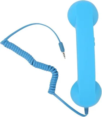 Zdjęcie produktu dla Retro nasadka do słuchawki telefonicznej 35 mm, odporna na promieniowanie, niebieska