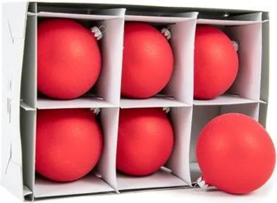 Zdjęcie produktu dla Vitbis Bombki szklane 8 cm czerwone matowe i błyszczące - 6 sztuk