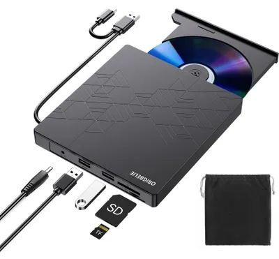 Zdjęcie produktu dla Zewnętrzny odtwarzacz CD 6-w-1 do komputera PC, napęd CD/DVD +/-RW USB 3.0