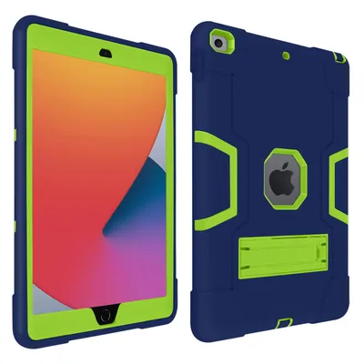 Obrázok produktu pre iPad 9 2021 iPad 8 2020 iPad 7 2019 nárazuvzdorný ochranný kryt - tmavomodrý / zelený