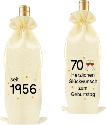 Imagen del producto de Bolsa para botellas de vino, ideal para el 70º cumpleaños, de tamaño estándar para botellas de vino, embalaje para regalos