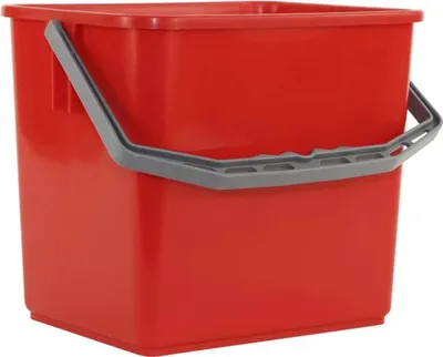 Putzeimer 6 l rot, Kunststoff, mit Henkel, 21x15x21,5 cm