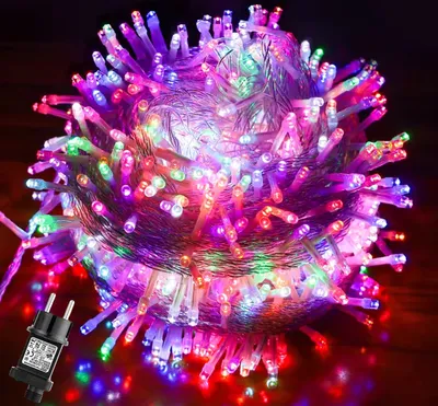 Produktbild von 100M 800 LED Lichterkette 8 Lichtmodi Wasserdicht mit Timer Innen Party Hochzeit Weihnachten Deko, Bunt