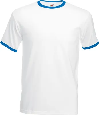Produktbild von Fruit Of The Loom Herren Ringer T-Shirt BC342 (2XL) (Weiß/Königsblau)