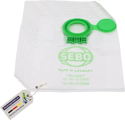Produktbild von Sebo Filterbox 8120ER 8 Ultra-Bag Filtertüten Staubsaugerbeutel für D1 D2 D3 D4
