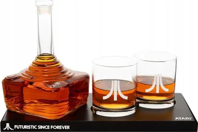 Zdjęcie produktu dla Zestaw ATARI 3D Karafka 750 ml + 2 Szklanki 300 ml do Whisky / Bourbonu