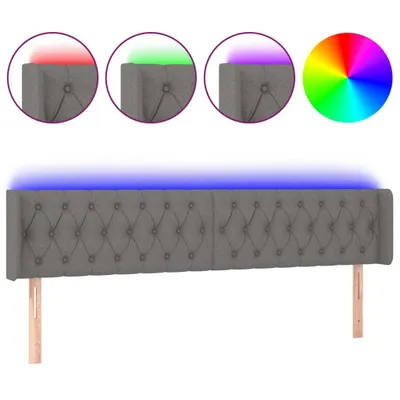 Produktbild von LED Kopfteil Dunkelgrau 183x16x78/88 cm Stoff