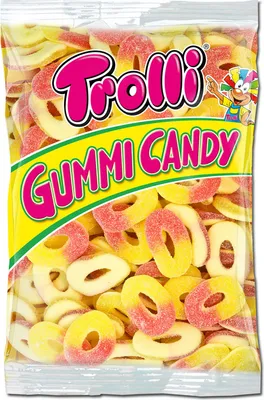 Produktbild von Trolli Pfirsichringe, Fruchtgummi, 1 kg Beutel
