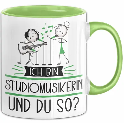 Produktbild von Studiomusikerin Tasse Geschenk Ich Bin Studiomusikerin Und Du So Geschenkidee Lustiger Spruch Becher (Grün)