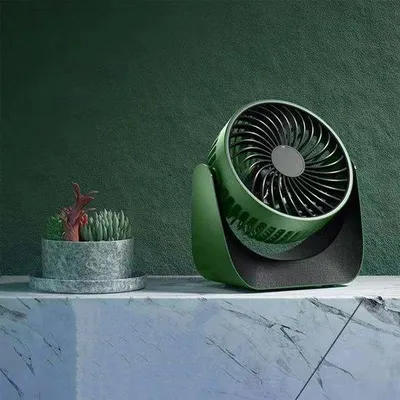 Immagine prodotto di Ventilatore USB - Ventilatore da ufficio Ultrastil - Piccolo ventilatore con batteria ricaricabile da 2000 mAh - 3 livelli di velocità - Rotazione a 360 gradi, regolabile per camera da letto, ufficio, campeggio