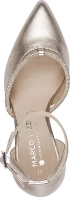 Produktbild von MARCO TOZZI Damen Pumps Fesselriemen Strasssteine Synthetik Leder 2-82404-42, Größe:37 EU, Farbe:Gold