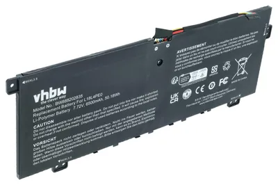 Produktbild von vhbw Akku Ersatz für Lenovo L18L4PE0, L18M4PE0, SB10W67235, 5B10U40209, 5B10U40210, 5B10W67185, 5B10W67296 für Notebook (6500 mAh, 7,72 V, Li-Polymer)