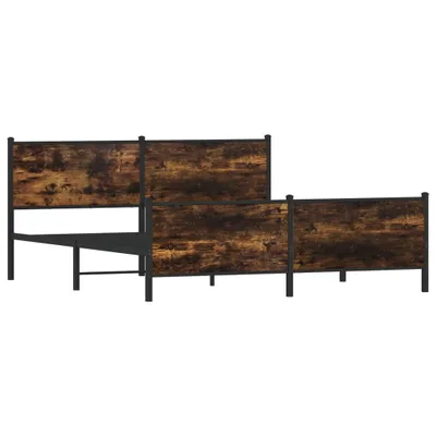 Obrázek produktu pro vidaXL Kovová postel bez matrace, kouřový dub 180x200 cm