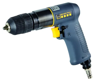 Zdjęcie produktu dla Schneider airsystems BM 2000-10mm, Wiertarka pistoletowa, Zamek centralny, Czarny, Stal satynowa, 1 cm, 2000 RPM, 1 mm