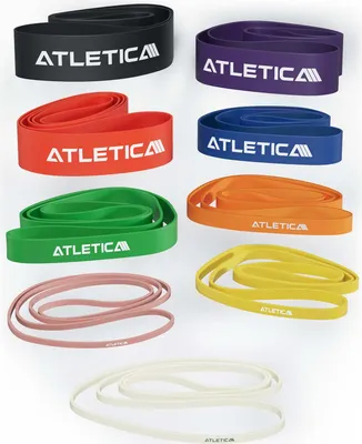Produktbild von ATLETICA 9 Widerstandsbänder | Volles Set 2 - 35kg | Alle 9 Stärken | Vollwertiges Kraft und Mobilitätstraining