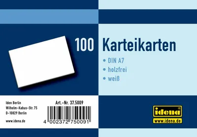 Produktbild von 1000 Karteikarten DIN A7 / blanko / Farbe: weiß