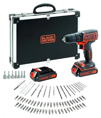 Immagine prodotto di Black & Decker Akku-Bohrschr.10,8V 1,5Ah,Koffer,100Zub