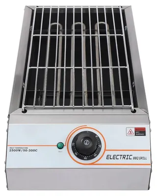 Image de Barbecue électrique de table - 2500 W - Rectangulaire 54,2 × 28 × 12 cm - Portable - Poignées pratiques - Pieds antidérapants - Argent