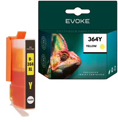 Produktbild von Evoke kompatible Tinte für HP 364XL HP364 CB325EE Gelb 15 ml 1870 Seiten PhotoSmart 5510 5514 5515 5520 5522 5524 5525 6510 6520 7510 7520 B010 B109 B110 B111 B211 B8550 C5380 C6380 D5460 D7560; DeskJet 3070A 3520; OfficeJet 4620