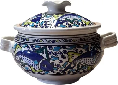Image de Soupière Poissons Bleus