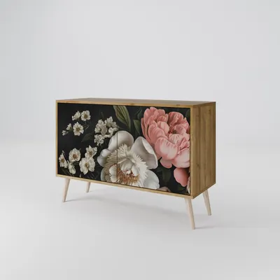 Produktbild von Spacerebels Kommode mit 2 Türen - Sideboard Komodenschrank - Highboard - Kleiderschrank Möbel - Wohnzimmer Schlafzimmer - 57,5×111×42 (HxBxT)