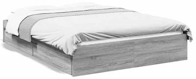 Obrázek produktu pro vidaXL Rám postele se zásuvkami šedý Sonoma 140x200 cm materiál na bázi dřeva