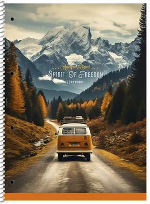 Obrázok produktu pre Špirálový zošit "Spirit of Freedom", zmiešané motívy, A4+, linajkovaný, 80 listov, SHKOLYARYK A4-080-6710L