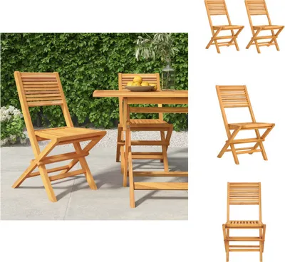 Immagine prodotto di vidaXL Sedie da giardino 2 pz. Pieghevoli 47x62x90 cm in legno massiccio di teak - Sedie da giardino