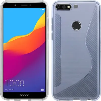 Produktbild von Huawei 7C Pro Handy Silikon Schutzhülle Cover Case Schwarz Transparent