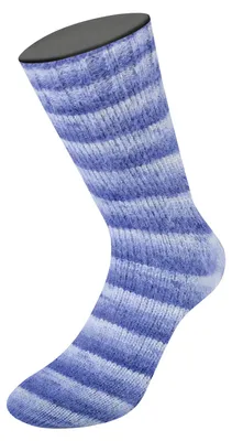 Produktbild von Lana Grossa - Cosy Socks Soft Stripes 0101 blauviolett veilchenblau zartviolett weiß