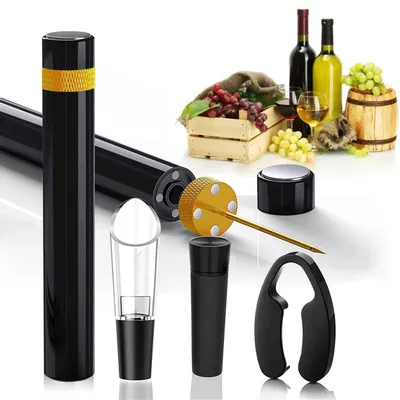 Immagine prodotto di Omgoods - Set di apriscatole per bottiglie di vino (4 pezzi) - Accessori portatili per gli amanti del vino