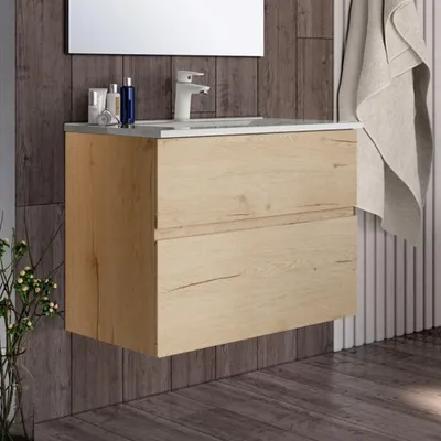 Immagine prodotto di Mobile bagno sospeso rovere Londres 2 cassetti 70x45x59H