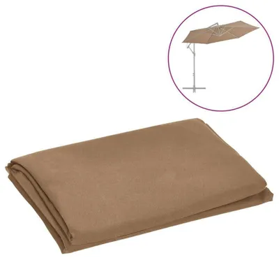 Produktbild von Sonnenschirmbezug Ersatzbezug Bespannung für Sonnenschirme mit UV-Schutz Ersatzstoff Sonnenschutz Gartenschirm Terrasse Balkon Taupe 300 cm