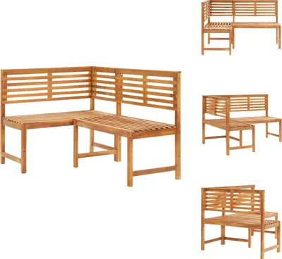 Obrázok produktu pre vidaXL Záhradná rohová lavica 140 cm z masívneho dreva akácie - Záhradné lavice